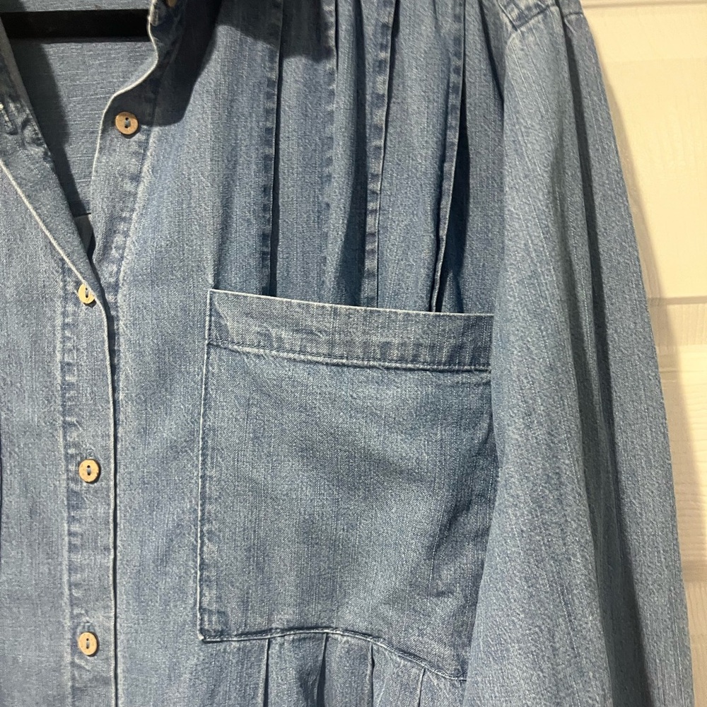 Free People Light Blue Denim Shirt - Picture 4 of 8